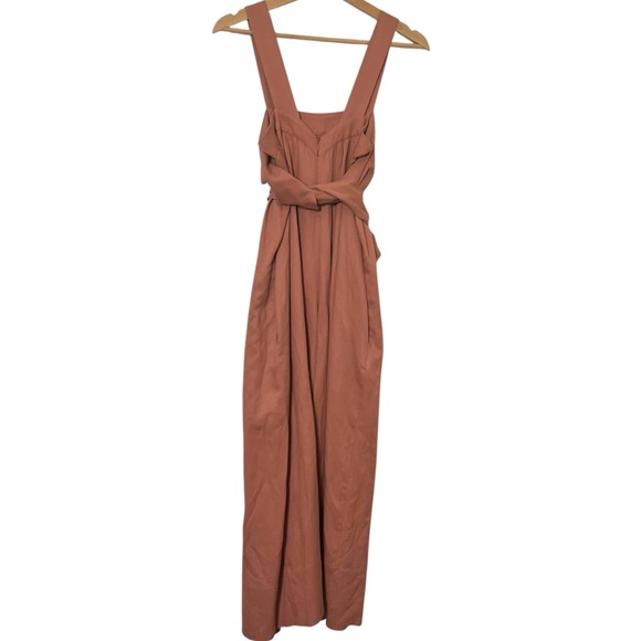 Ulla Johnson Iggy Clay Jumpsuit Women’s Size 0 Pink Bow Back Wide Leg - Picture 3 of 15
